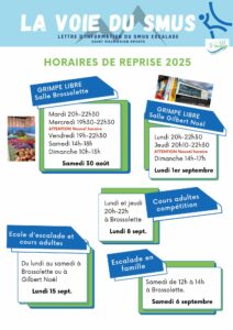 Lire la suite à propos de l’article Les horaires de la rentrée 2025 – 2026