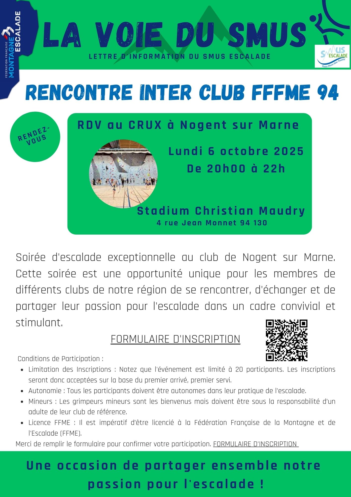 You are currently viewing INTER CLUB à Nogent sur Marne lundi 6 octobre 2025