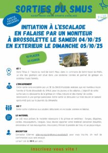 Lire la suite à propos de l’article Initiation escalade en falaise les 4 et 5 octobre 2025